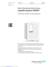 Endress+Hauser Liquiline System CA80TP Brief Operating Instructions
