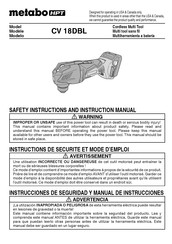 Metabo HPT CV 18DBL Safety Instructions And Instruction Manual