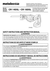 Metabo HPT CR 18DSL Safety Instructions And Instruction Manual