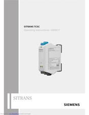 Siemens SITRANS TCSC Operating Instructions Manual