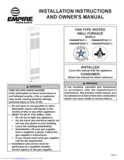 Empire FAW40SPPXLP-1 Installation Instructions And Owner's Manual