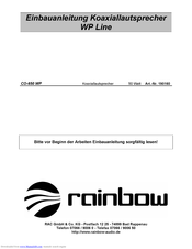 Rac Rainbow CO-650-WP Installation Manual