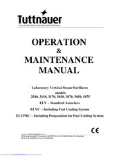 Tuttnauer 5075 Installation, Operation & Maintenance Manual