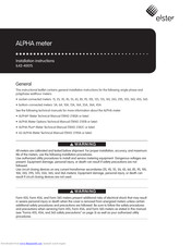 Elster ALPHA Plus Installation Instructions Manual