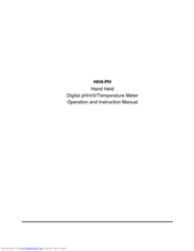 Amalgamated Instrument HH4-PH Operation And Instruction Manual
