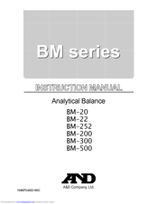 A&D BM-500 Instruction Manual
