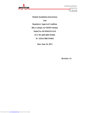 Broadcom BCM94331CSAX Installation Instructions Manual