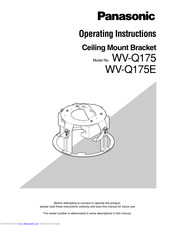 Panasonic WV-Q175E Operating Instructions Manual