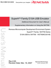 Renesas SuperH E10A-USB Series User Manual