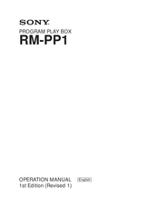 Sony RM-PP1 Operation Manual