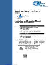 Ocean Optics HPX-2000 Installation And Operation Manual