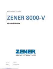 Zener 8000-V Installation Manual