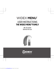 Widex Menu ME-m User Instructions
