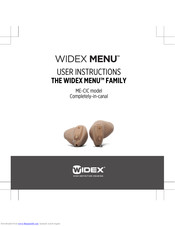 Widex Menu ME-CIC User Instructions