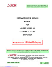 lancer 800 series Installation And Service Manual