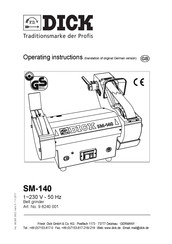 Dick SM-140 Operating Instructions Manual