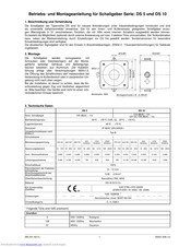 Pfannenberg DS 10 Series Instructions For Operating And Installing