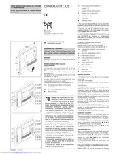 Bpt OPHERAKIT/**US Instructions For Use And Installation
