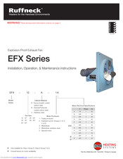 Ruffneck EFX Series Installation, Operation & Maintenance Instructions Manual
