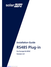 SolarEdge RS485 Plug-in Installation Manual
