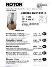ROTOR MEMORY BLENDER 2 RMB Instruction Manual