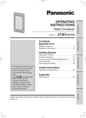 Panasonic JT-B1 series Operating Instructions Manual