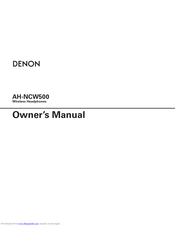 Denon GLOBE CRUISER AH-NCW500 Owner's Manual