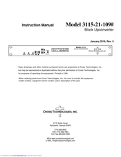 Cross Technologies 3115-21-109 Instruction Manual