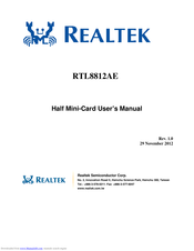 Realtek RTL8812AE User Manual