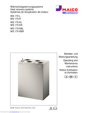 Maico WS 170 R Operating And Maintenance Instructions Manual