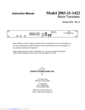 Cross Technologies 2083-21-1422 Instruction Manual