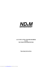 ND&M ACCUMULATING FRAMEGRABBER Operating Instructions Manual