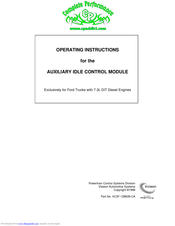 VISTEON AUXILIARY IDLE Operating Instructions Manual