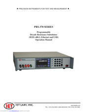 IET Labs PRS-370 SERIES Operation Manual