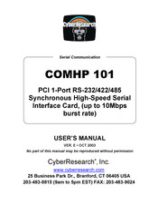 CyberResearch COMHP 101 User Manual