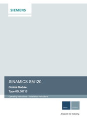 Siemens SINAMICS SM120 Operating Instructions Manual