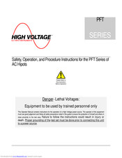 High Voltage PFT-1003CM Safety, Operation, And Procedure Instructions