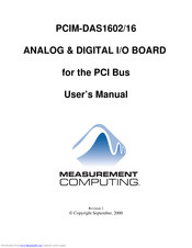 Measurement Computing PCIM-DAS1602/16 User Manual