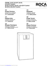 Roca GAVINA 20 GT Installation, Assembly, And Operating Instructions For The Installer