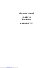 LG RD7130 Operating Manual