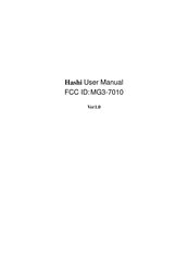 Universal Electronics Hashi User Manual