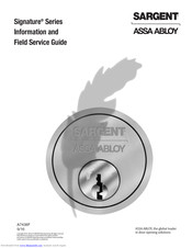 Assa Abloy Sargent Signature Series Information And Field Service Manual