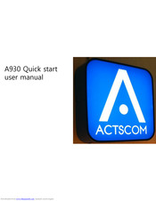 ACTScom A930 Quick Start User Manual