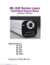 Industrial Fiber Optics ML 800 Operator's Manual