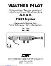 WALTHER PILOT PILOT Signier 20 360 Operating Instructions Manual