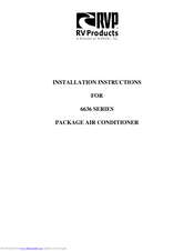 RV Products 6636 Series Installation Instructions Manual