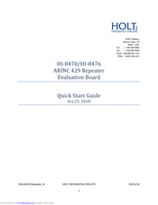 HOLT HI?8470 Quick Start Manual