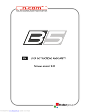 N-Com B5 User Instructions And Safety