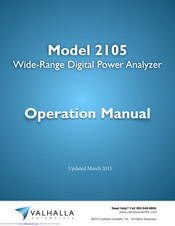 Valhalla 2105AC Operation Manual