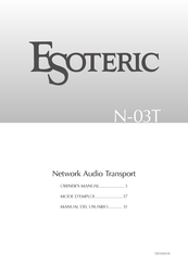 Esoteric N-03T Owner's Manual